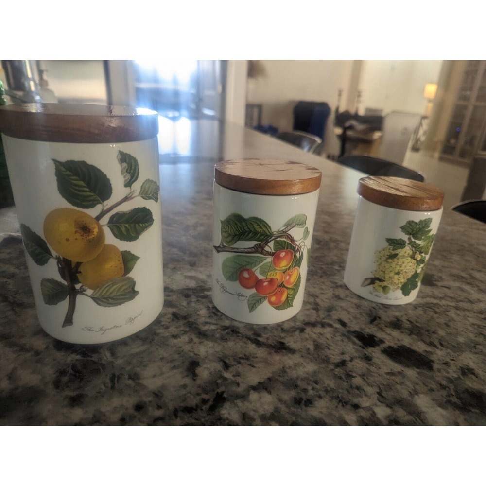 Portmeiron Pomona Jar Set of 3 Pippin Apple White Dutch Currant Cherry